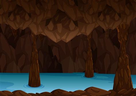 Underground Cave With River 303440 Vector Art At Vecteezy