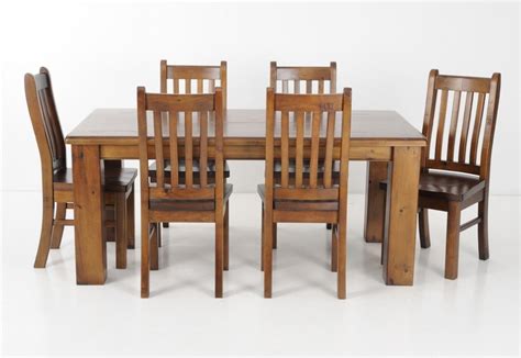 Settler 7 Piece Dining Suite Rustic Dining Set Dining Table Chairs Furniture