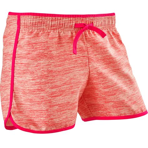 W500 Girls Breathable Gym Shorts Pink Domyos By Decathlon