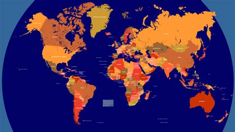 World Map Countries Names United States Map