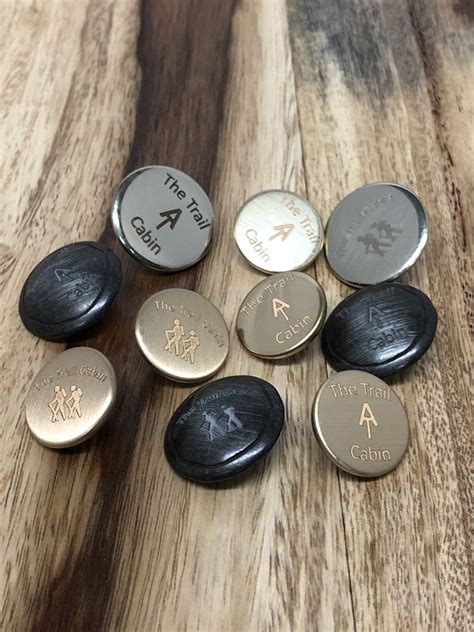 Engraved Metal Buttons Your Design Your Text Metal Engraving
