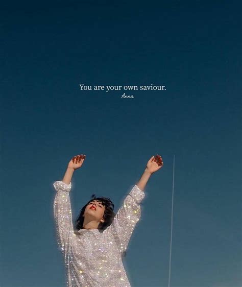 A Woman With Her Arms Up In The Air And A Quote Above Her That Says