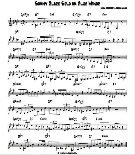 Jazz Piano Transcription Learn From Sonny Clarks Blue Minor Solo