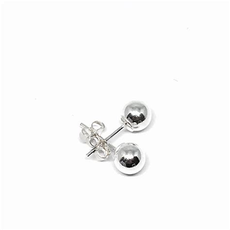 6mm Sterling Silver Smooth Ball Stud Earrings Contagious Designs
