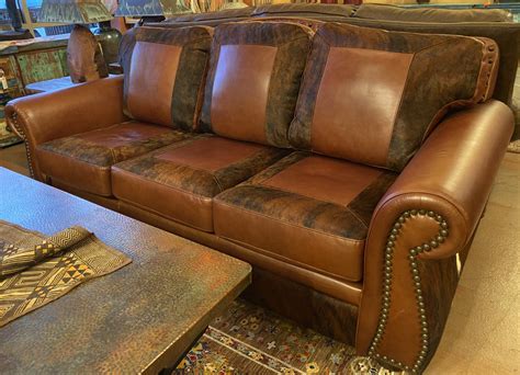 Western Tooled Leather Sofa Baci Living Room