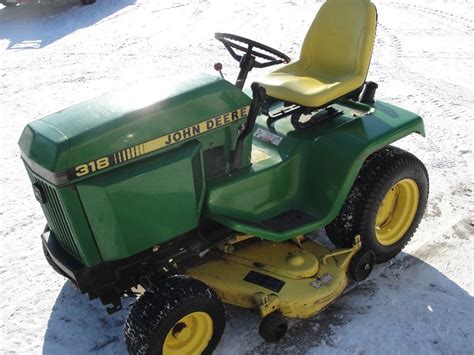 318 John Deere Garden Tractor And Snowblower With 50 John Deere Mowing