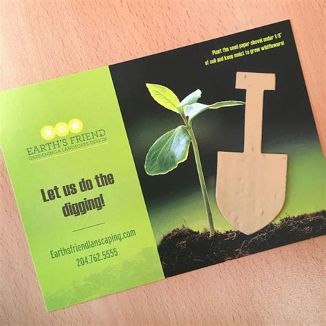Plantable Shovel Shape Large Eco Panel Card Botanical Paperworks