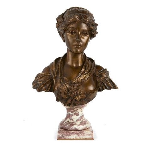 Patinated bronze antique bust of a young lady, after Greuze | Mayfair ...
