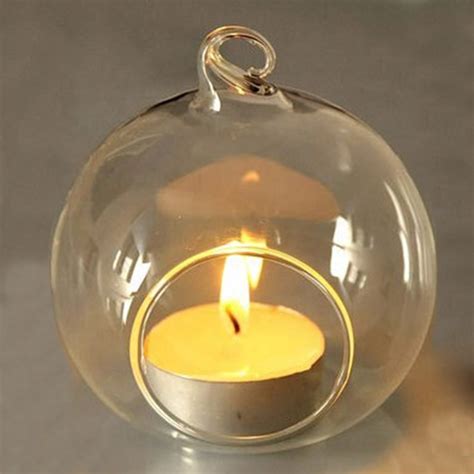 Best Selling Elegant Clear Hanging Glass Ball Crystal Candle Holder