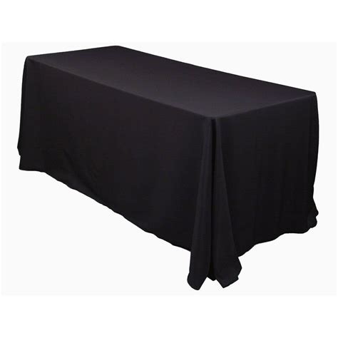 linentablecloth 90 x 132 inch rectangular polyester tablecloth with rounded corners black 90er