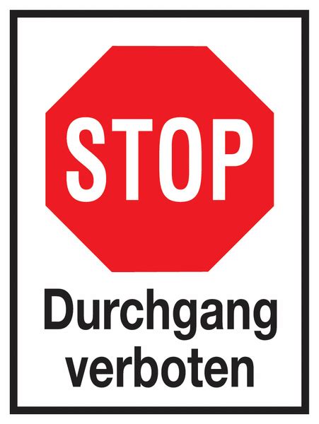 Darstellung orientiert sich an der. Durchgang verboten - Aluminium-Schilder im STOP-Design | SETON