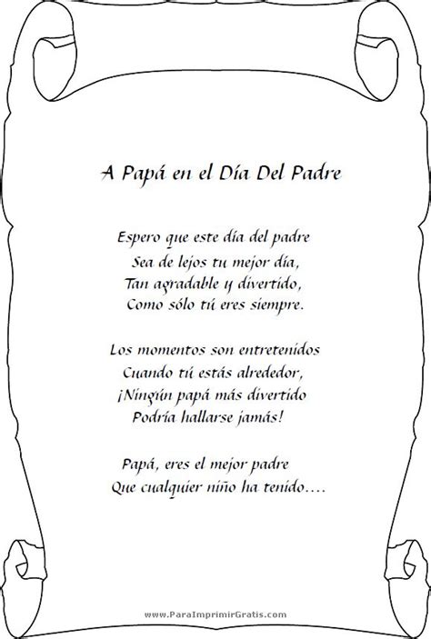 Poemas Para Imprimir Gratis Para El Dia Del Padre Poemas