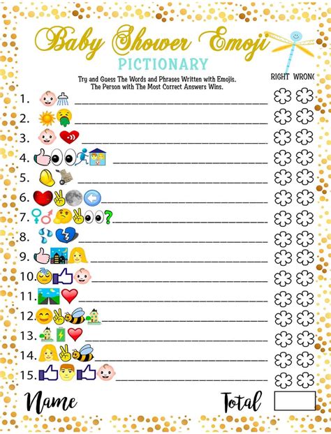 Juegos De Baby Shower 40 Tarjetas Emoji Pictionary