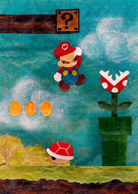 Fantastic Geeky Paper Collage Of Video Game And Popular