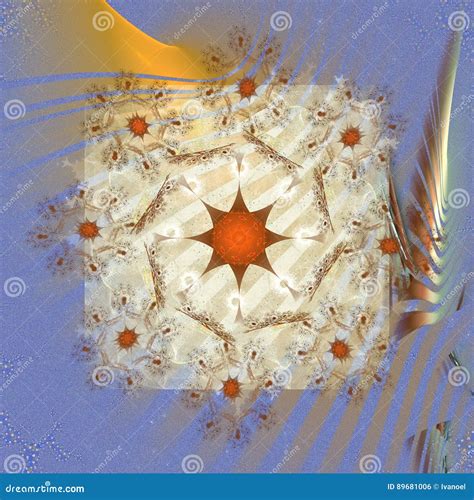 Abstract Art With A Bright Yellow Octagonal Star Stock Illustration