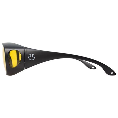 night vision wraparound glasses fits over prescription glasses yellow tinted polarized lenses