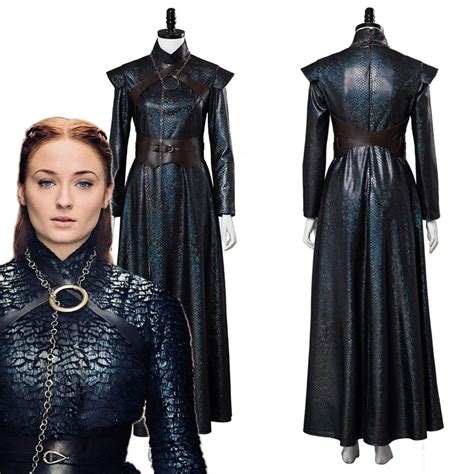 Game Of Thrones 8 Sansa Stark Cosplay Costume Dress Adult Women Girls