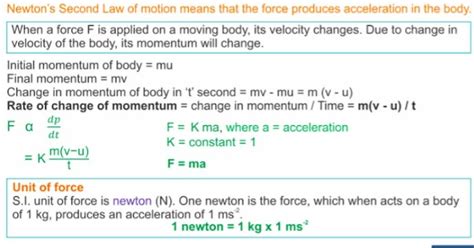 STATE NEWTON'S SECOND LAW OF MOTION - PHYSICSLEARNING