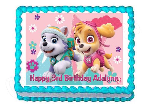 Buy Paw Patrol Skye And Everest Edible Party Cake Topper Decoration