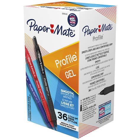 paper mate profile gel retractable pens assorted medium 0 7 mm 36 pk grand and toy