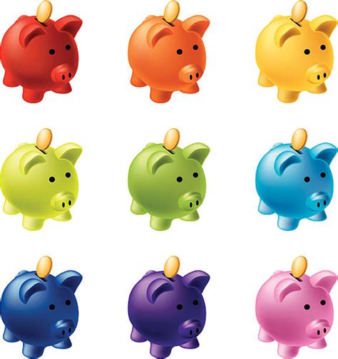 Best Silhouette Of Purple Piggy Bank Illustrations Royalty Free Vector