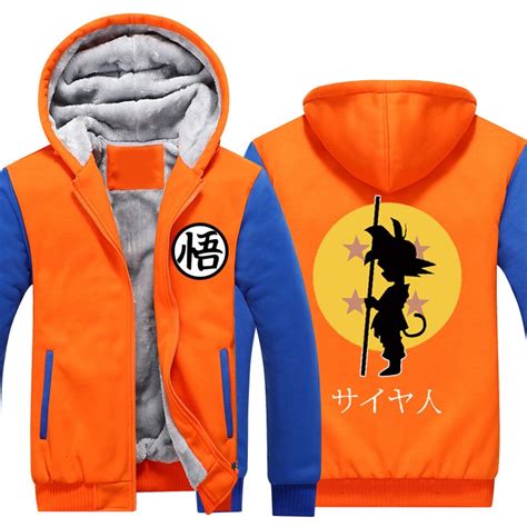 Dragon ball z jean jacket. Son Goku Cosplay Costume Dragon Ball Z Hoodie Winter Coat Jacket Student Anime Men Warm Hooded ...