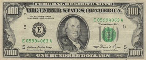 1981 100 Dollar Bill