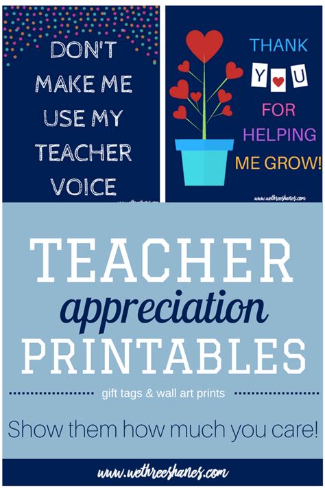 Teacher Appreciation Printables We Three Shanes