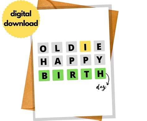 Wordle Happy Birthday Card Funny Birthday Card Old Birthday Card
