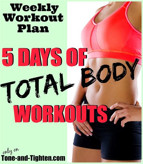 Check spelling or type a new query. Weekly Workout Plan - 5 days of total-body workouts to ...