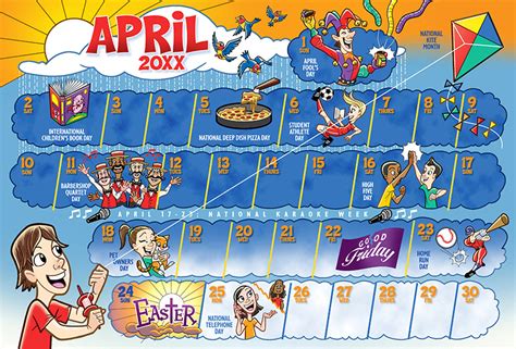 Greg Hardin Illustration April Kids Calendar