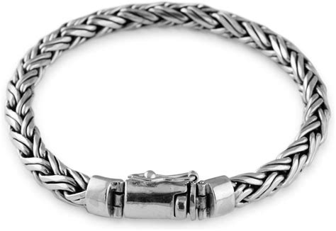 Mens Solid 925 Sterling Silver Bali Link 7mm Wide 9 Heavy Bracelet 9 Jewelry
