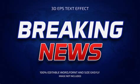 Premium Vector Breaking News 3d Editable Text Effect