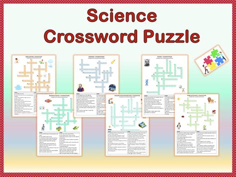 Science Crossword Puzzle Worksheets Bundle No Prep Printables