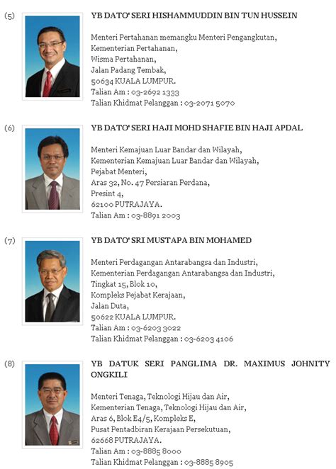 The prime minister directs the executive branch of the federal government. Senarai Nama dan Alamat Menteri Kabinet Malaysia | Bukit ...