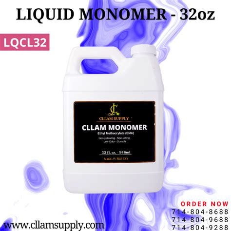 Cllam Liquid Monomer 32 Floz Ema Cllam Supply