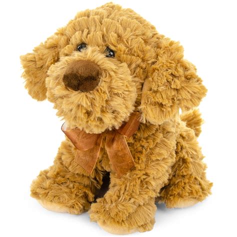 Plush Sitting Shaggy Cockapoo Dog Stuffed Animal Toy, Adorable Sitting Puppy with ribbon, 9 inch ...