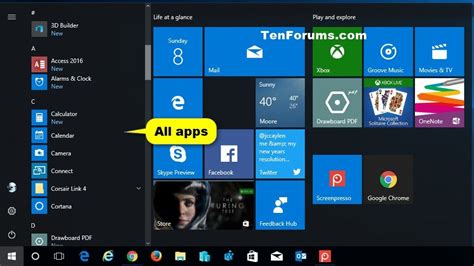 The desktop app gives you one organized place to work with all your dropbox content, tools, and connected apps. Open and Use All apps in Start menu in Windows 10 | Tutorials