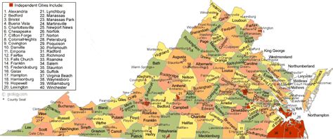 Virginia County Map Printable