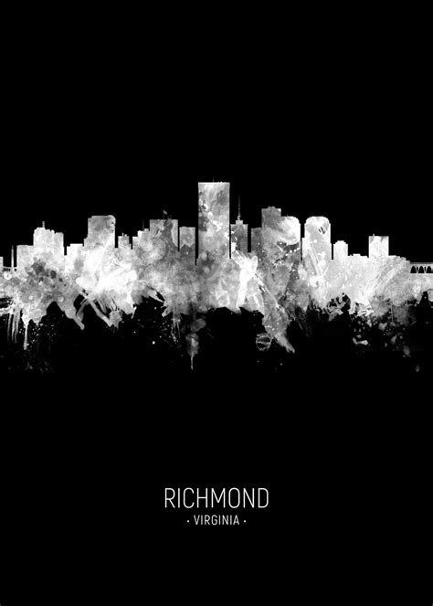 Richmond Virginia Skyline Poster By Michael Tompsett Displate