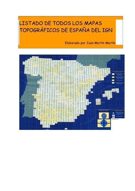 Nombre De Todos Los Mapas Topográficos De España Del Ign Por Juan