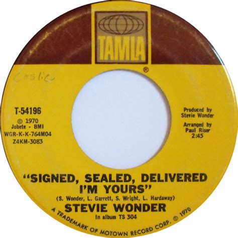 Soul Serenade Stevie Wonder Signed Sealed Delivered Im Yours