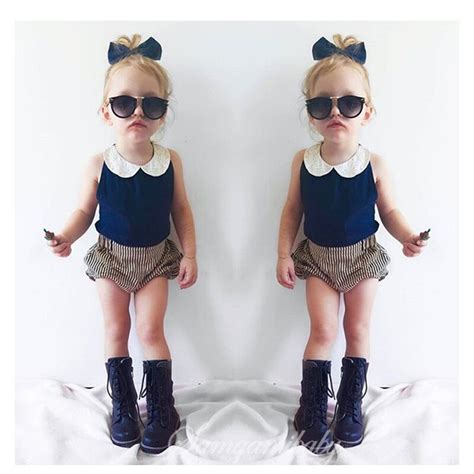 2018 Blue Lapel Vest Shorts Set Toddler Girl Clothing Sets Children
