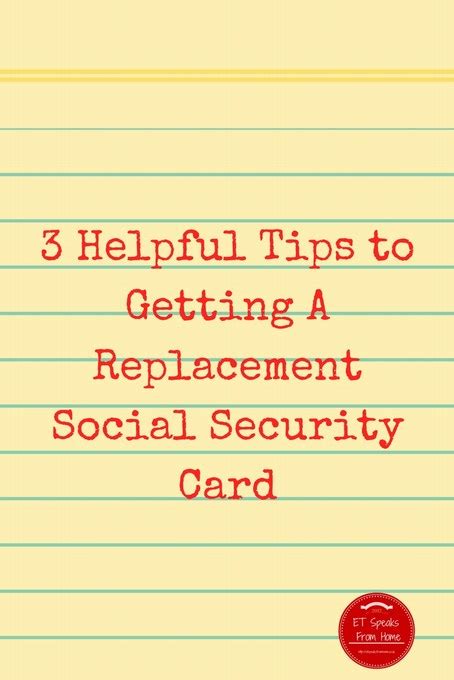 Worried about a lost social security card? 3 Helpful Tips to Getting A Replacement Social Security Card - ET Speaks From Home