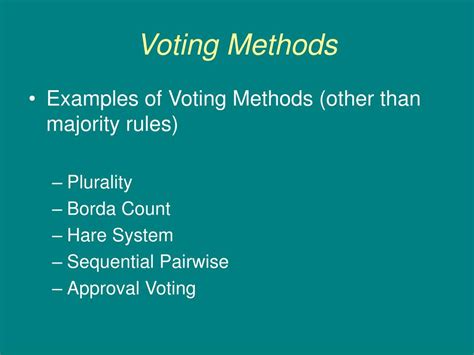 Ppt Voting Methods Powerpoint Presentation Free Download Id478771
