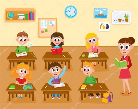 Imágenes Niños En Escuela Primaria Animados Lección De La Escuela