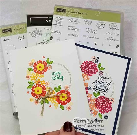 Beautiful Bouquet Floral Wreath Card Patty Stamps