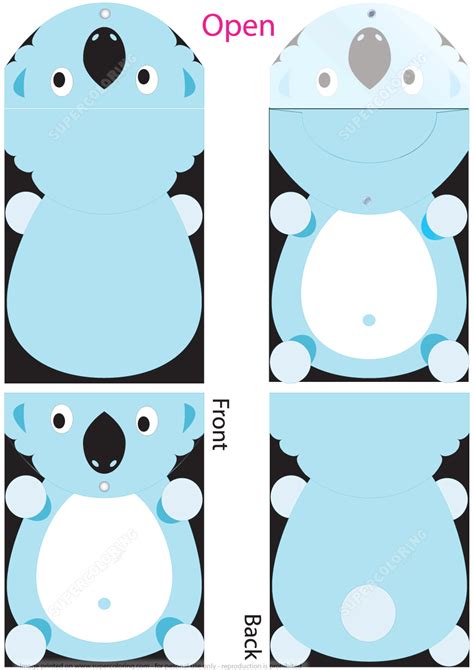 Cut Out Folder Template With Koala For Kids Free