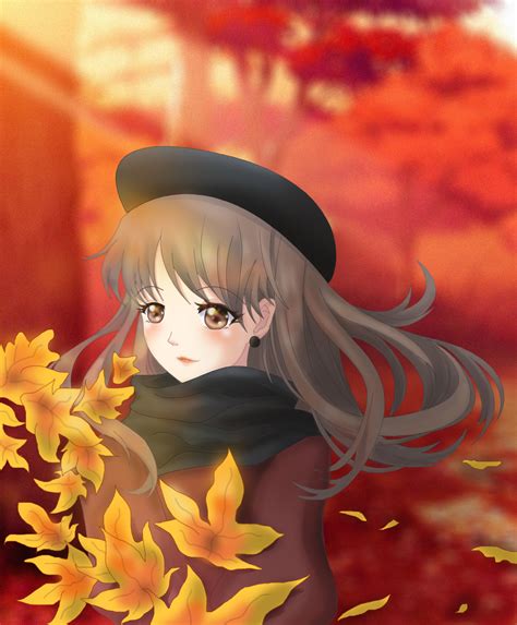 Artstation Autumn Anime Girl