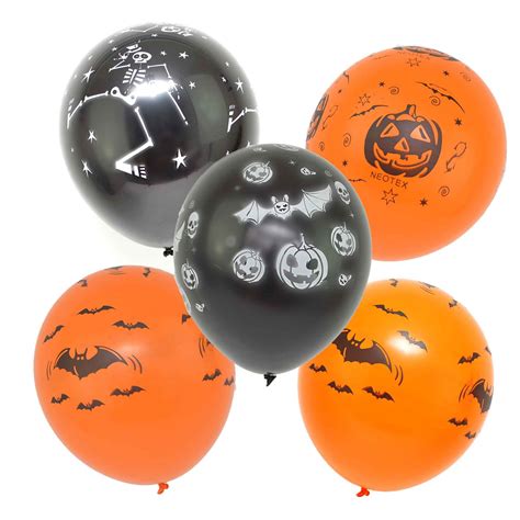 Halloween Balloons Spooky Decoration Black Orange Cobweb Skull Pumpkin